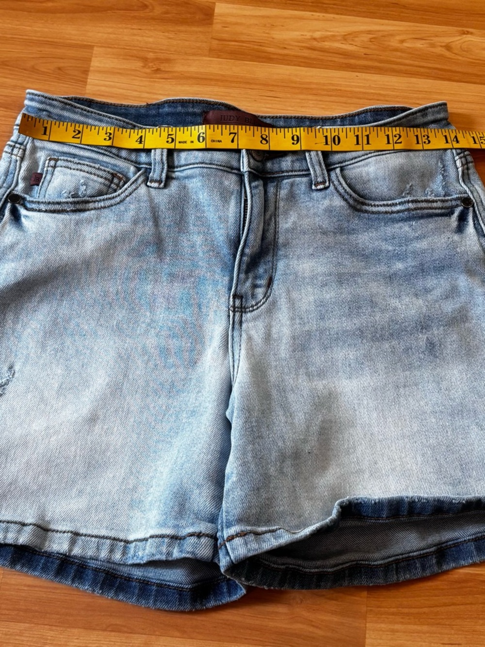 Judy Blue Faded Light Blue Denim Jean  Shorts - Picture 7 of 11